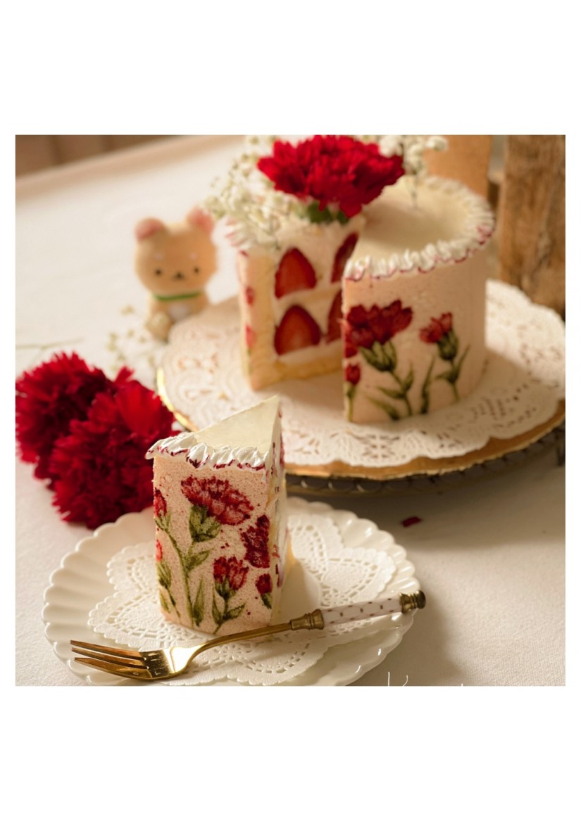 ( 17 May '24 ) Carnation Flower Cake 