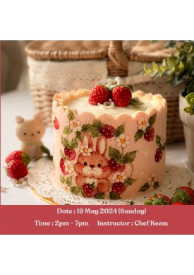( 19 May '24 ) Cute Bunny Strawberry Cake 