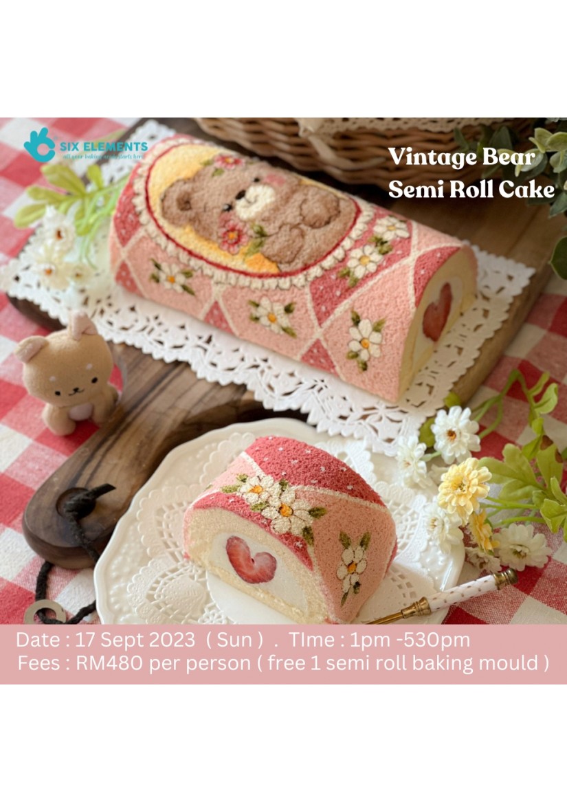 (17 Sept '23) Vintage Bear Semi Roll Cake Workshop