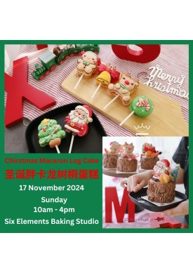 ( 17 November '24 ) Christmas Theme Macaron Log Cake 